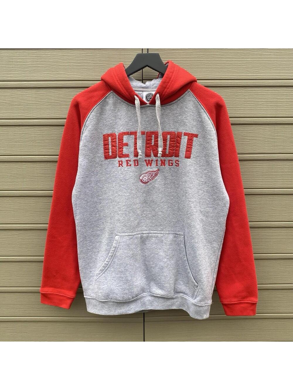 Detroit Red Wings Jersey Hoodie Mens Sz M MediumSweatshirt Fleece Red NHL Hockey